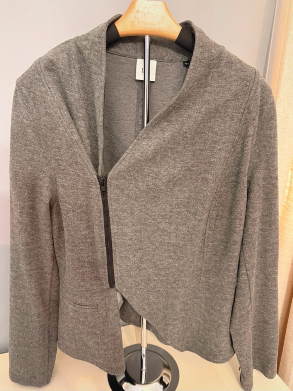 Cabi - Women's Gray Asymmetrical Zip Jacket